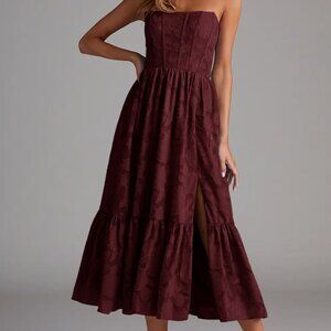 azazie delphina dress in color cabernet